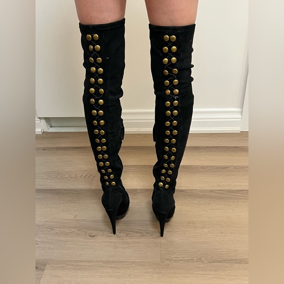 Rachel Zoe brigette stretch suede thigh high boots - Picture 2 of 7